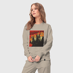 Костюм хлопковый женский Бешеные псы пародия Reservoir Dogs parody, цвет: миндальный — фото 2