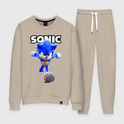 Костюм хлопковый женский Sonic the Hedgehog 2022, цвет: миндальный