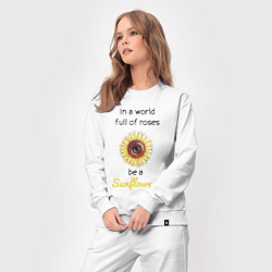 Костюм хлопковый женский Be a Sunflower, цвет: белый — фото 2