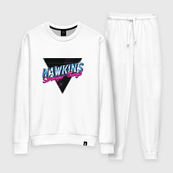 Костюм хлопковый женский Hakwins Stranger Things Retrowave Neon, цвет: белый