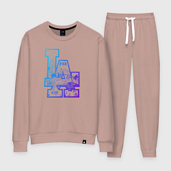 Костюм хлопковый женский Los angeles lakers баскетбол, цвет: пыльно-розовый