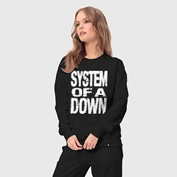 Костюм хлопковый женский System of a Down логотип, цвет: черный — фото 2
