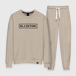 Костюм хлопковый женский BLACKPINK LOGO, цвет: миндальный