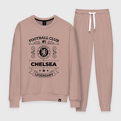 Костюм хлопковый женский Chelsea: Football Club Number 1 Legendary, цвет: пыльно-розовый