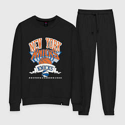 Костюм хлопковый женский NEW YORK KNIKS NBA, цвет: черный