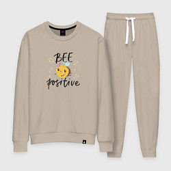 Костюм хлопковый женский Bee positive, цвет: миндальный