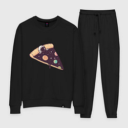 Костюм хлопковый женский Space - Pizza, цвет: черный