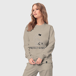 Костюм хлопковый женский WU Protect Ya Neck, цвет: миндальный — фото 2