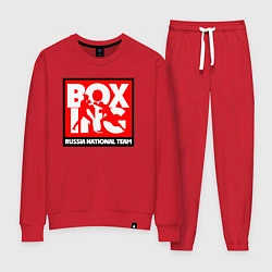 Костюм хлопковый женский Boxing team russia, цвет: красный
