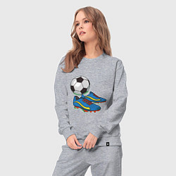 Костюм хлопковый женский Футбольные бутсы, цвет: меланж — фото 2