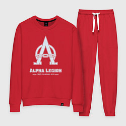 Костюм хлопковый женский Альфа легион винтаж лого, цвет: красный