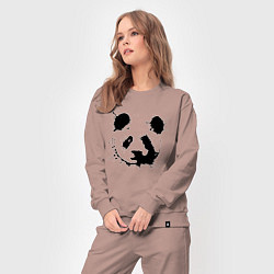 Костюм хлопковый женский Прикольный панда - клякса, цвет: пыльно-розовый — фото 2