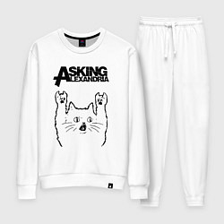 Костюм хлопковый женский Asking Alexandria - rock cat, цвет: белый