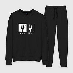 Костюм хлопковый женский Пластик - Метал, цвет: черный