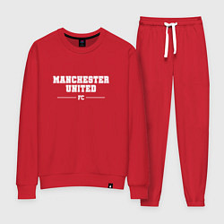 Костюм хлопковый женский Manchester United football club классика, цвет: красный