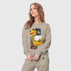 Костюм хлопковый женский Cyber-Bart - Simpsons family, цвет: миндальный — фото 2