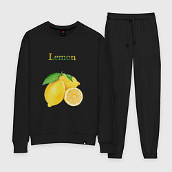 Костюм хлопковый женский Lemon лимон, цвет: черный