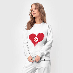 Костюм хлопковый женский Сердце - Тунис, цвет: белый — фото 2