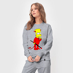 Костюм хлопковый женский Bart Simpson - devil, цвет: меланж — фото 2