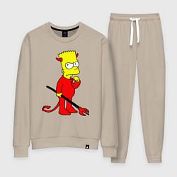 Костюм хлопковый женский Bart Simpson - devil, цвет: миндальный