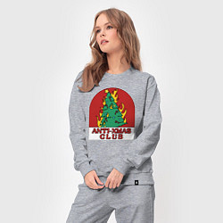 Костюм хлопковый женский Anti xmas club, цвет: меланж — фото 2