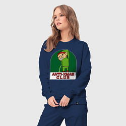 Костюм хлопковый женский Anti christmas club, цвет: тёмно-синий — фото 2