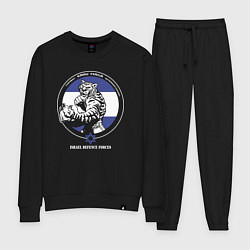 Костюм хлопковый женский Krav-maga emblem tiger, цвет: черный