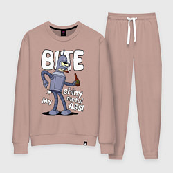 Костюм хлопковый женский Bender shiny ass, цвет: пыльно-розовый