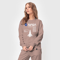 Костюм хлопковый женский Nasa ракета, цвет: пыльно-розовый — фото 2