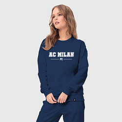 Костюм хлопковый женский AC Milan football club классика, цвет: тёмно-синий — фото 2