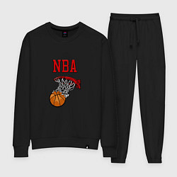 Костюм хлопковый женский Basketball - NBA logo, цвет: черный