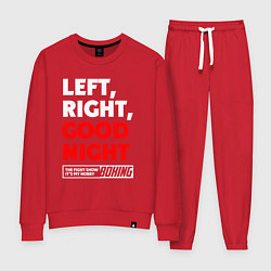 Костюм хлопковый женский Left righte good night, цвет: красный