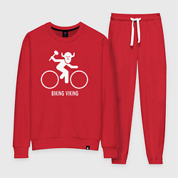 Костюм хлопковый женский Велосипед - Викинг, цвет: красный