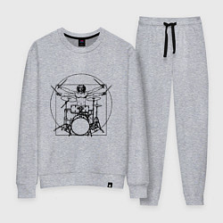 Костюм хлопковый женский Vitruvian drummer, цвет: меланж