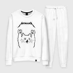 Костюм хлопковый женский Metallica - rock cat, цвет: белый