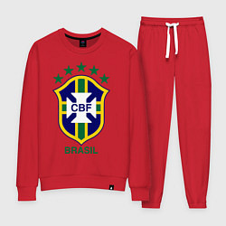Костюм хлопковый женский Brasil CBF, цвет: красный