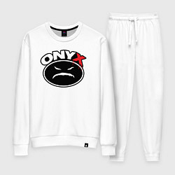 Костюм хлопковый женский Onyx - black logo, цвет: белый