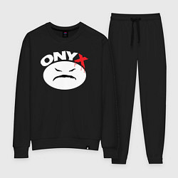 Костюм хлопковый женский Onyx logo white, цвет: черный