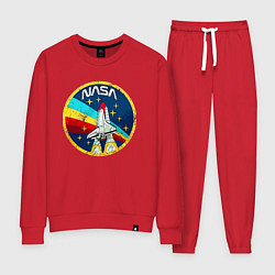 Костюм хлопковый женский NASA - emblem - USA, цвет: красный