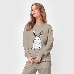 Костюм хлопковый женский Снежный кролик, цвет: миндальный — фото 2