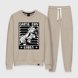 Костюм хлопковый женский Атмосфера игрового дня, цвет: миндальный
