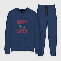 Костюм хлопковый женский Happy New Layer, цвет: тёмно-синий