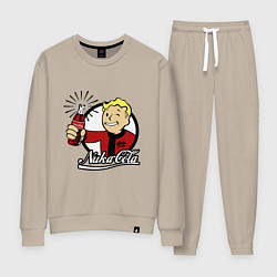 Костюм хлопковый женский Vault boy - nuka cola, цвет: миндальный