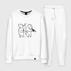 Костюм хлопковый женский Хомяки весельчаки, цвет: белый