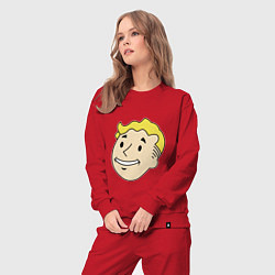 Костюм хлопковый женский Vault boy head, цвет: красный — фото 2