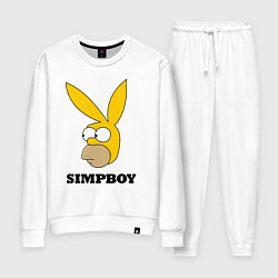 Костюм хлопковый женский Simpboy - rabbit Homer, цвет: белый