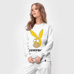 Костюм хлопковый женский Simpboy - rabbit Homer, цвет: белый — фото 2