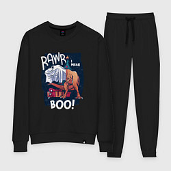 Костюм хлопковый женский Rawr boo, цвет: черный