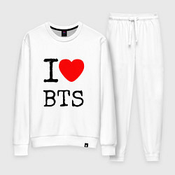 Костюм хлопковый женский I love BTS, цвет: белый