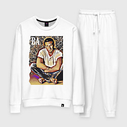 Костюм хлопковый женский Бен Аффлек - кинозвезда, цвет: белый